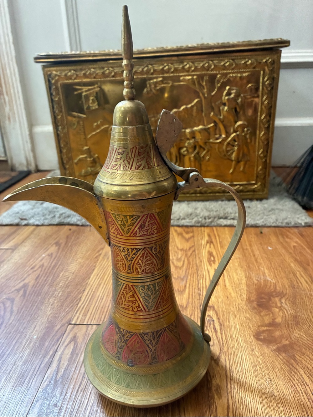 Middle Eastern brass Dallas coffee pot vintage